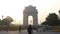 Video of people walking around India Gate in New Delhi in morning.