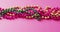 Video of pink, gold and green mardi gras carnival beads on pink background