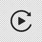 Video play button like simple replay icon isolated on transparent background