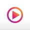 Video play icon. Gradient color. Video play social network.