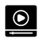 Video player glyph vector icon