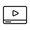 Video player icon for streaming movies or playing media