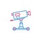 Video production, camera dolly icon. Element of 2 color video production icon. Premium quality graphic design icon. Signs and