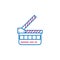 Video production, clapperboard icon. Element of 2 color video production icon. Premium quality graphic design icon. Signs and