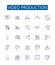 Video production line icons signs set. Design collection of Cinematography, Filming, Editing, Animating, Directing