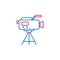Video production, video camera icon. Element of 2 color video production icon. Premium quality graphic design icon. Signs and