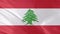 Video of realistic wavy Lebanon flag with seamless loops of waving background