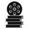 Video reel icon simple vector. Cinema film