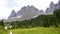 Video on Santa Magdalena St Maddalena Val di Funes in Dolomites Italian Alps with Furchetta mountain peak