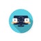 Video sharing flat icon. Color illustration