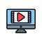 Video Streaming icon in filled line style about multimedia for any projects