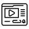 Video subscribe icon, outline style