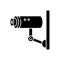 Video surveillance black glyph icon