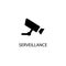 Video surveillance black sign icon. Vector illustration eps 10
