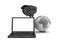 Video surveillance camera and laptop