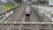 video train on tracks in geneva