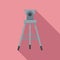 Video tripod icon flat vector. Photo camera stand