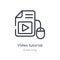 video tutorial outline icon. isolated line vector illustration from e-learning collection. editable thin stroke video tutorial