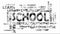 Video word cloud about school in color silver gray