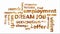Video word cloud with words about dream job