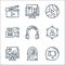 Videoblogger line icons. linear set. quality vector line set such as feedback, webcam, fashion, network, headphones, video