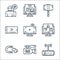 Videoblogger line icons. linear set. quality vector line set such as wifi router, video recorder, magnet, fitness, monitor, mobile