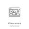 videocamera icon vector from interface browser collection. Thin line videocamera outline icon vector illustration. Linear symbol
