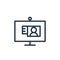 Videochat icon vector from working in the office concept. Thin line illustration of Videochat editable stroke. Videochat linear