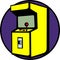 Videogame arcade machine vector illustration