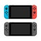 Videogame console portable handheld screen pair colored controls