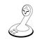 Videogame joystick controller in black and white