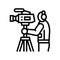videographer business line icon vector illustration