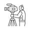videographer business line icon vector illustration