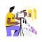 Videographer isolated cartoon vector illustrations.