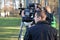 videographers oversees training october football team dnepr dnepropetrovsk Ñity held an open session at their base