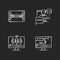 Videography chalk white icons set on black background