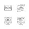 Videography pixel perfect linear icons set