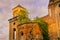 Vidin, Bulgaria ruins of Synagogue, colorful sky