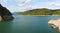 Vidraru Dam lake panorama in Arges Romania