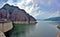 VIDRARU, ROMANIA - Jul 09, 2017: Vidraru reservoir dam - Romania