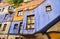 Vienna, Austria - 10.14.2022: View of Hundertwasser residential building in Vienna