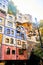 Vienna, Austria - 10.14.2022: View of Hundertwasser residential building in Vienna
