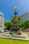 Vienna, Austria - 11 August, 2015: Liebenberg monument, spectacular tall statue with golden person on top