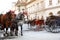 VIENNA, AUSTRIA - APRIL 26, 2019: Horse drawn carriages on city