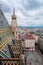 Vienna, Austria - August 14, 2022: Panoramic view of Stephansplatz from Stephansdom, Vienna`s cathedral rising above Vienna