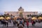 Vienna, Austria - December 2017: crowded christmas market in Mar