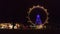 VIENNA, AUSTRIA - DECEMBER, 24 Steadicam shot of famous Prater Wiener Riesenrad Ferris wheel in the evening. Popular