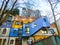 Vienna, Austria - January 02, 2015: A view of the outside buildings in Hundertwasserhaus in the day.