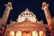 Vienna, Austria. Karlskirche Dome at night. St. Charles church.