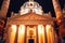 Vienna, Austria. Karlskirche Dome at night. St. Charles church.